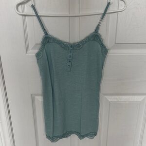 Lace-Trim Camisole Tank Top in Teal